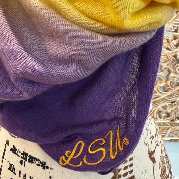 LSU Louisiana State University Lightweight Infinity Scarf- 35”x17.5” - Picture 2 of 8
